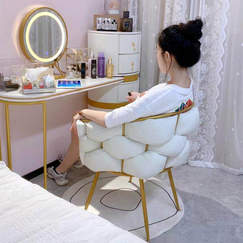 化妆椅子女生卧室轻奢梳妆台凳子简约现代家用休闲椅小户型美甲椅