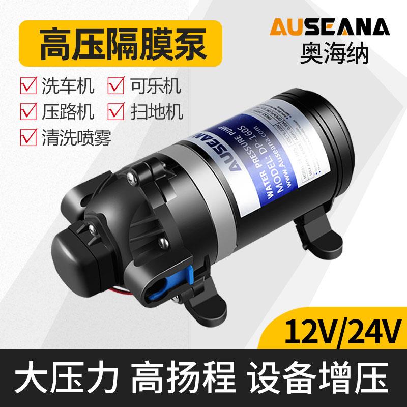 DP-160高压隔膜泵12V24V农用喷雾水泵压路机洗地热清洗机加压水泵