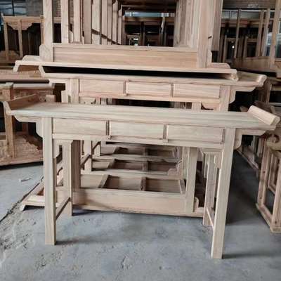 中式实木条案白茬仿古翘头玄关桌供台佛台供桌香案北榆木家具白胚