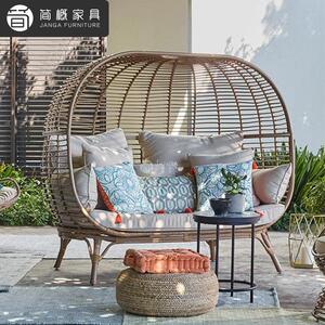 户外别墅庭院藤编沙发露天防水防晒鸟巢懒人藤椅室外花园阳台沙发