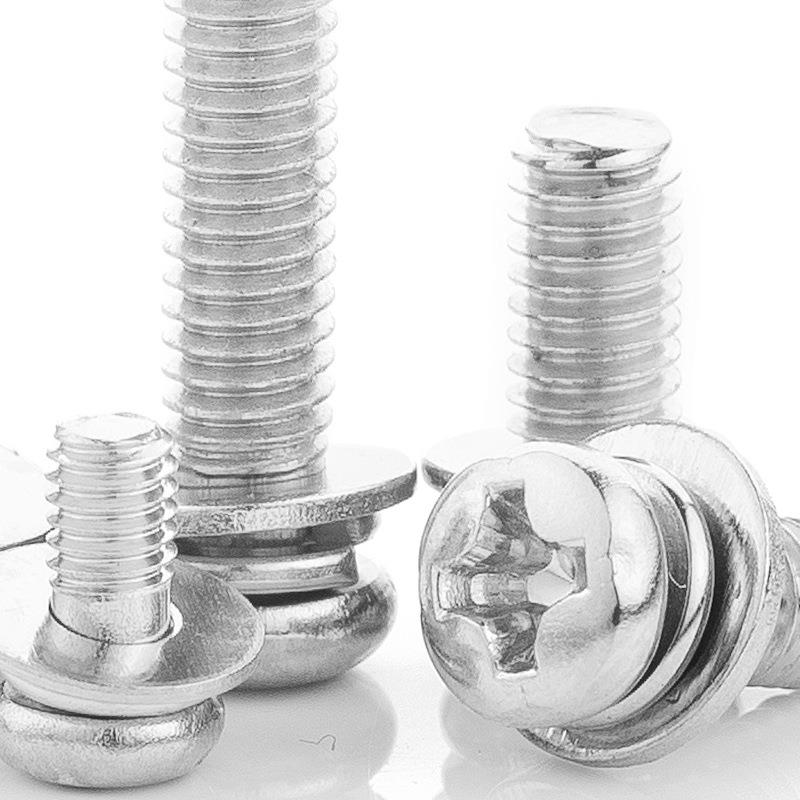 201不锈钢圆头三M组合螺丝十字槽盘头三ZGG组4合螺钉1.6/M2/3/MM/