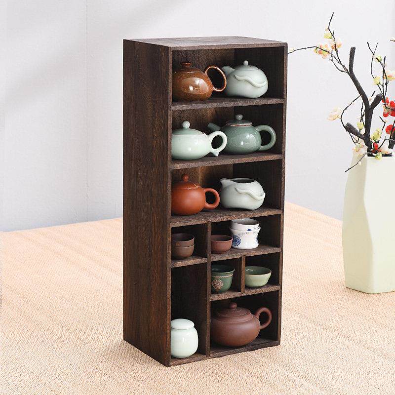 实木办公收纳盒中式桌面置物架书架学生飘窗书橱杂物整理架小书柜