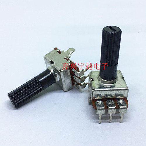 WH012单联碳膜电位器0.5W方型3脚旋转电位器B10K/50k/100k柄17MM