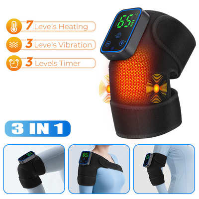 新品电加热按摩护膝智能触屏热敷保暖护膝石墨烯加热运动护肩