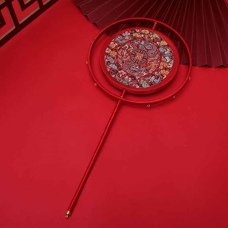 汉服团扇新娘秀禾服喜扇材料包 光面扇子 绷好成品双圈长柄团至哲,节庆用品/礼品,创意抱枕,淘宝优惠券,粉丝福利购,淘宝优惠卷