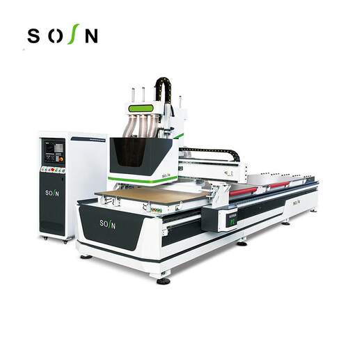 板式家具数控开料机SXA1350P-2两工序双工位+排钻组开料机