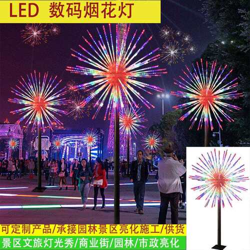 LED数码礼花灯动态爆闪烟花灯户外亮化工程广场景观灯大风车灯