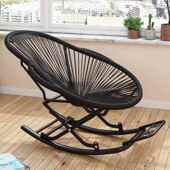 Hx2家用藤子椅摇摇编椅藤BVG摇休闲创意午睡躺椅椅大人彩色阳台椅
