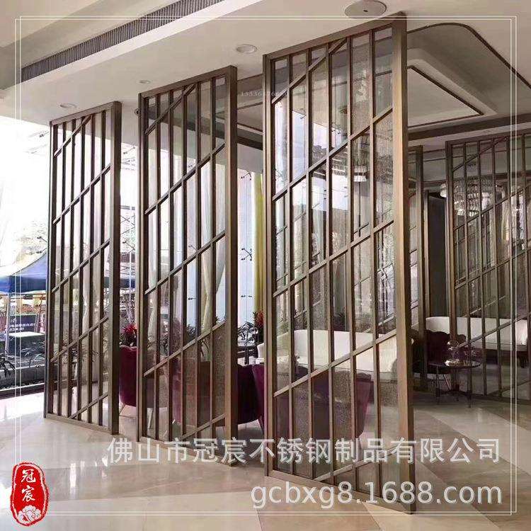 承接不锈钢装饰工程焊接客厅金属屏风隔断酒店大堂装潢