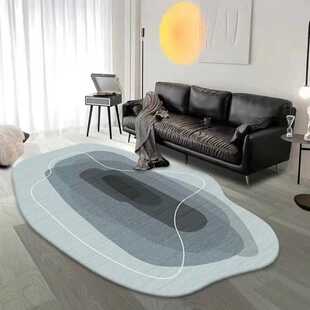 卧室批发欧式时尚新异客厅地毯床边北地毯水晶绒型茶几不规则