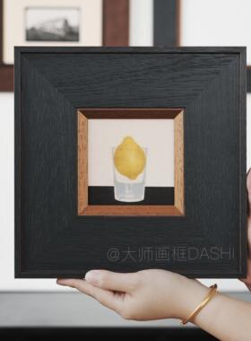 实木黑色画框相框挂墙空框定制装裱中古复古拼图照片证书营业执照