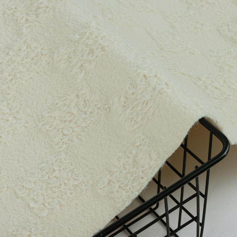 圈圈提花风格呢棋盘格肌理感时装面料日式风秋冬绒布毛呢面料