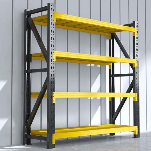 加厚黑黄仓储货架置物架多层工业仓库货物架快递超市储物架收纳架