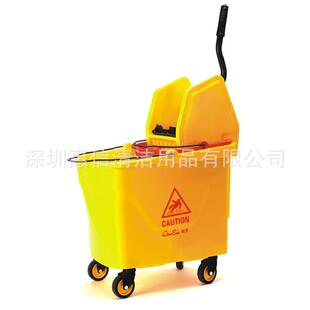 商用酒店物业塑料耐用保洁挤水车 单桶榨水车50升 超宝B 46B下压式