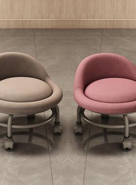 7K家用矮沙发凳小凳软座凳HGY懒人小子凳圆凳板万向轮移动靠背滑