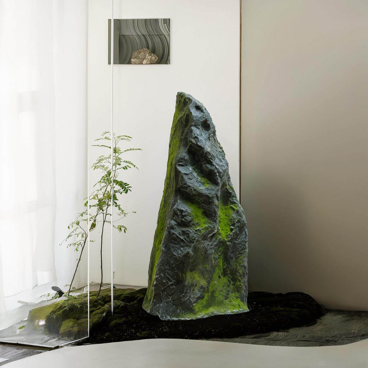 彷真石头景观室内软装拍摄道具布景园林绿植造景装饰摆饰假山石头