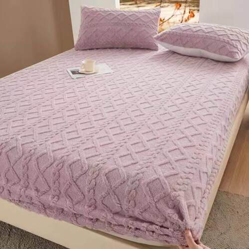 Warm Flannel Fitted Sheet Bedsheet Bed Mattress Cover single
