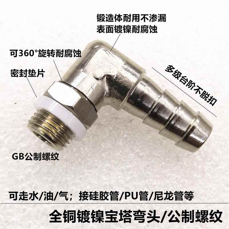 直角宝塔旋转弯头YPB-L公制螺纹M6/M7/M8/M10/M12防腐耐温水嘴M16