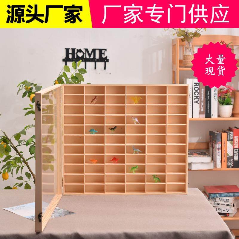 新款木质车模型收纳盒多格美卡墙上展示架玩具木盒实木卡片收纳盒
