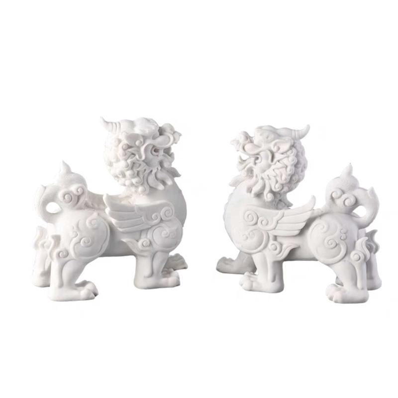 现代中式麒麟摆件别墅样版房展厅书柜古典狮子办公室家居软装饰品