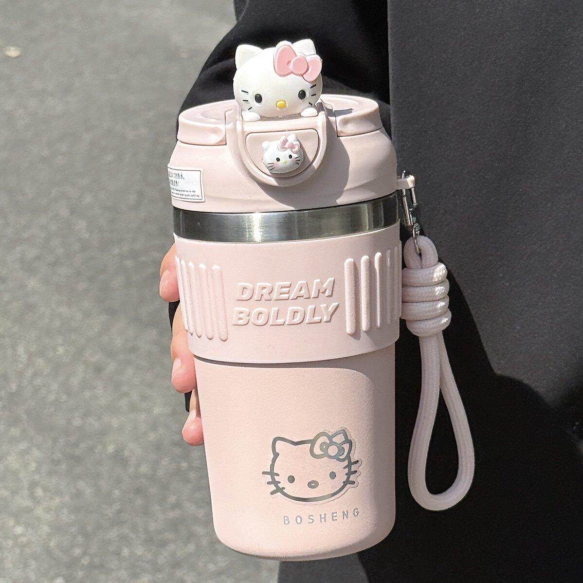 德国品质保温杯高颜值水杯不锈钢吸管咖啡杯大容量可携式卡通吸管