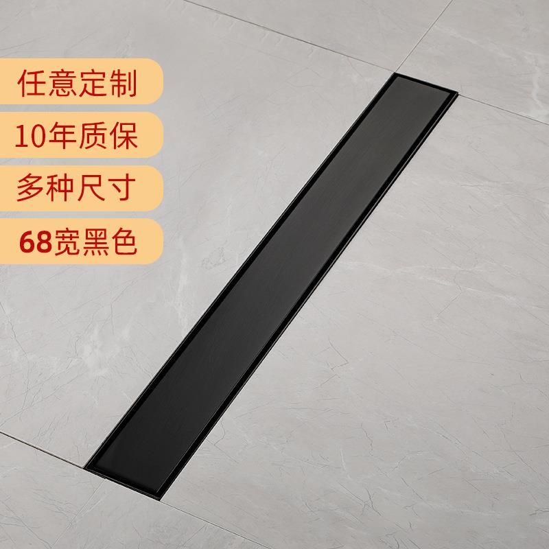 恒温304不锈钢隐形地漏镶砖隐藏式淋浴房长条形大排量卫生间防臭