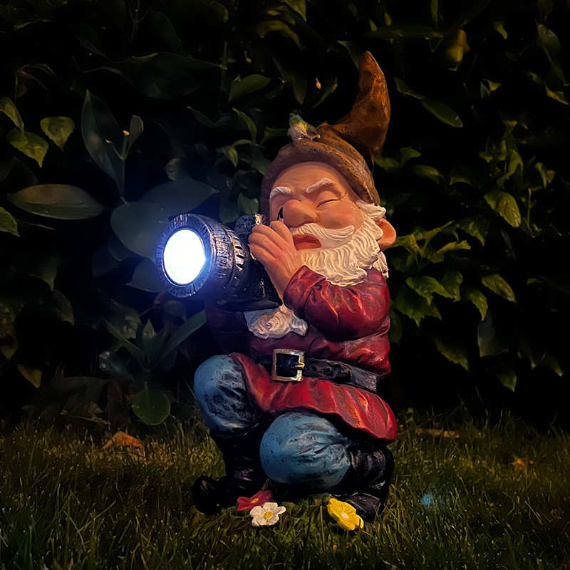 太阳能树脂感应灯精灵树脂庭院发光装饰品户外花园摆件景观灯