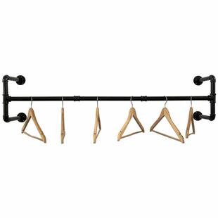 黑色家用管道墙上复古壁挂墙上挂衣架侧挂水管工业风架时尚展示架