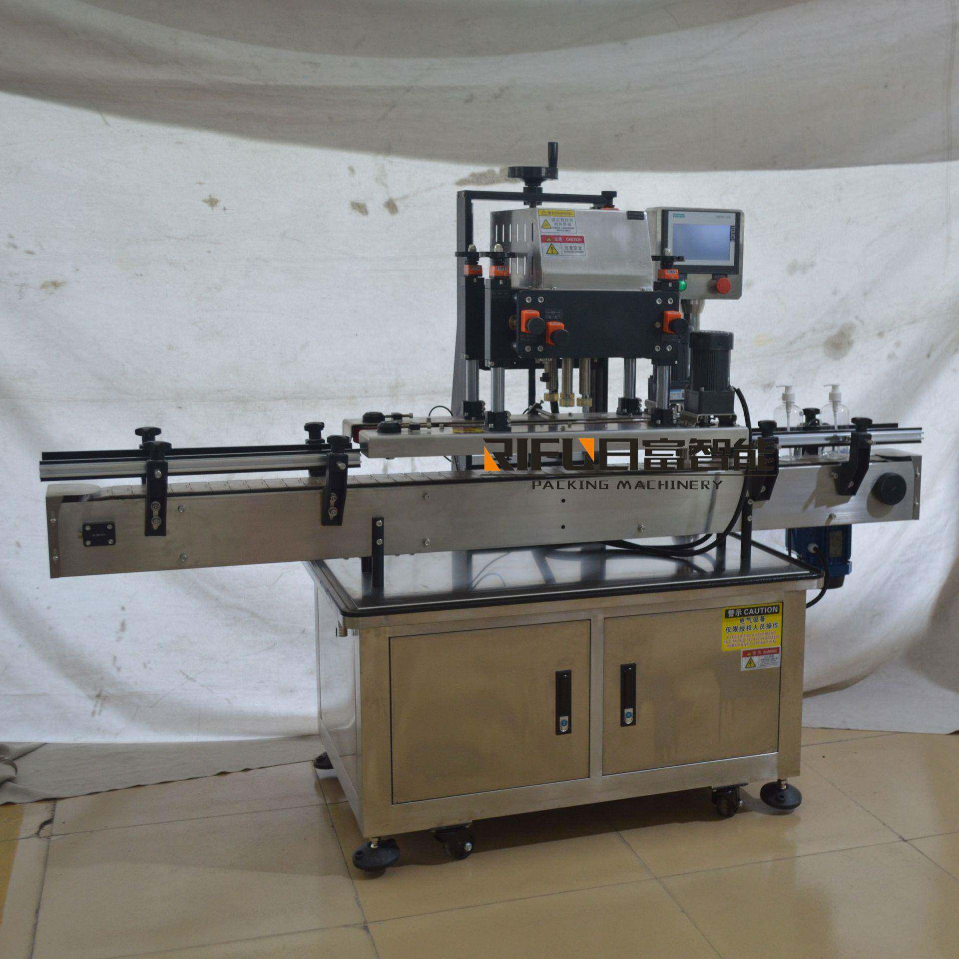 全自动四轮旋盖机日化矿泉水螺纹盖拧盖机饮料玻璃瓶酒瓶旋盖机