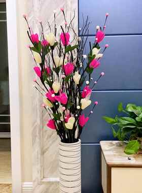 正品红浆果发装果假花仿庆真花客厅落财地叶脉干花花束摆设新年婚