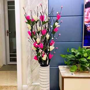 正品红浆果发装果假花仿庆真花客厅落财地叶脉干花花束摆设新年婚