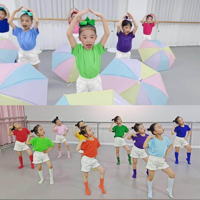 儿童伞舞彩虹宝宝舞蹈服装六一幼儿糖果色甜心宝贝演出服毕业服装