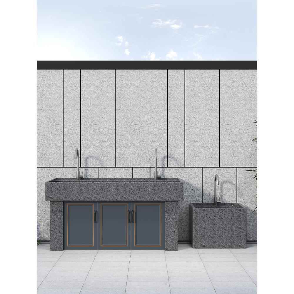户外庭院洗手盆家用洗衣池一体台盆天然花岗岩阳台别墅自建房水槽