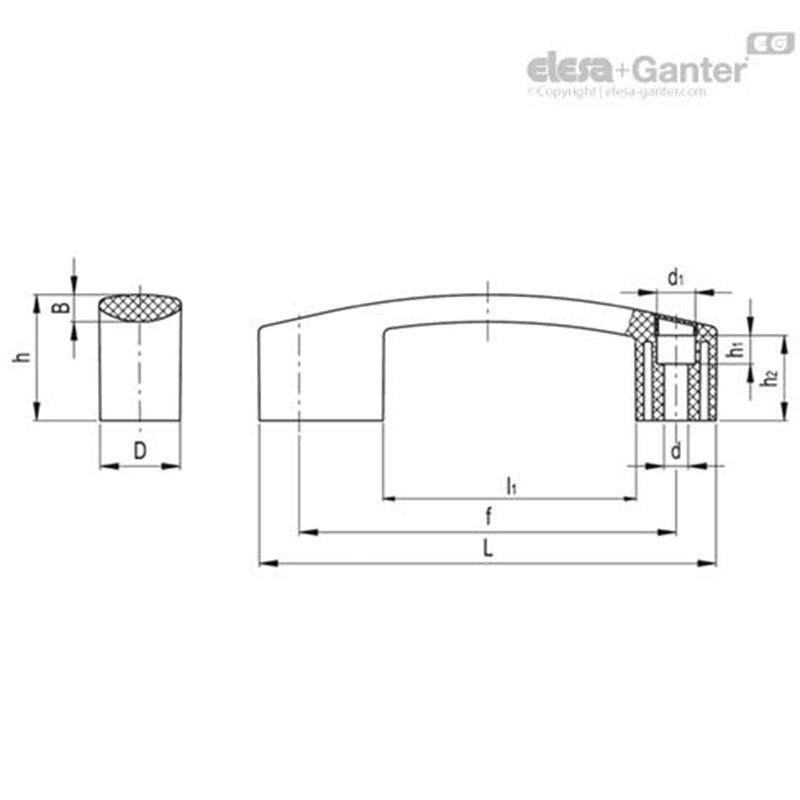 Elesa Ganter伊莉莎冈特 EBR. 高科技聚合体灰黑色亚光饰面