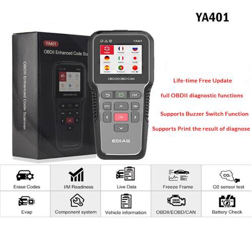 YA-401OBD2汽车发动机故障诊断仪汽车故障读码卡多语言