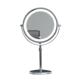 三倍十倍双面放大化妆镜高度可调台式 桌面可升降带灯10倍金属镜子