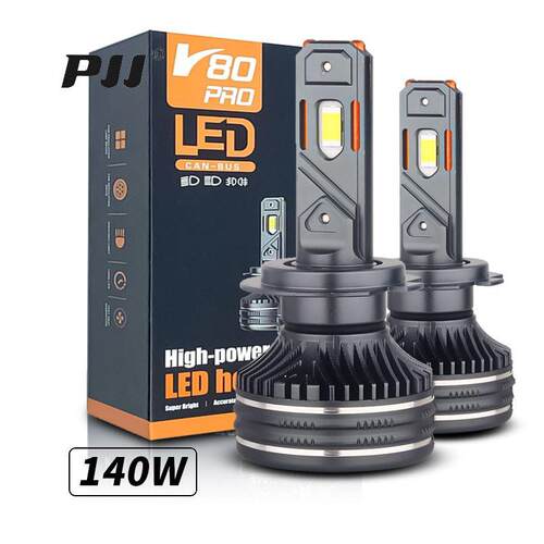 双铜管大功率强光140w汽车LED大灯h1h11h7超亮h4远近一体9005灯泡