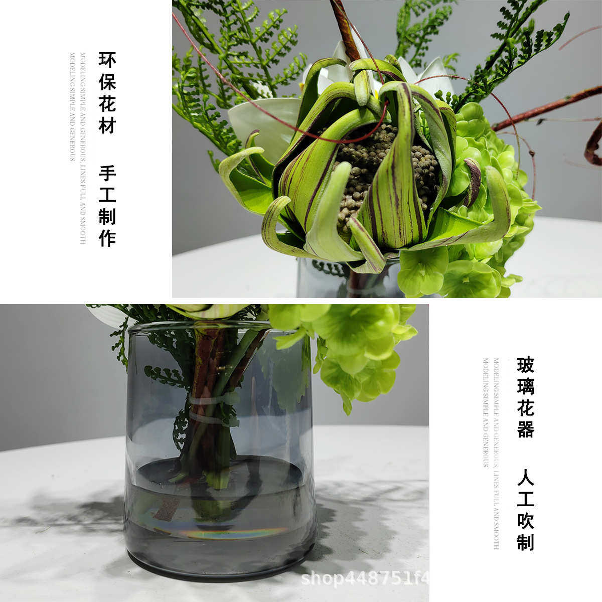 现代轻奢仿真花艺摆件售楼处洽谈桌样板间茶几卫生间洗手台装饰品,鲜花速递/花卉仿真/绿植园艺,仿真绿植,淘宝优惠券,粉丝福利购,淘宝优惠卷