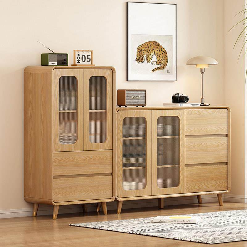 餐柜靠墙一体原木色简约客厅收纳柜家用柜子收纳柜厨房实木边柜,住宅家具,餐边柜,淘宝优惠券,粉丝福利购,淘宝优惠卷