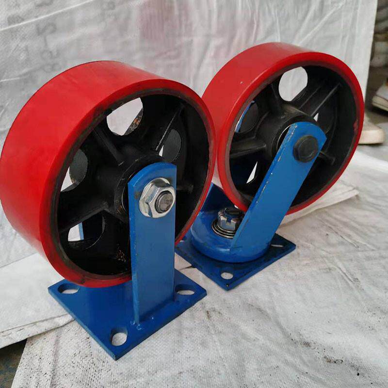 6-16寸铁芯设备脚轮搬运车地牛叉车轮子定向转向刹车轮