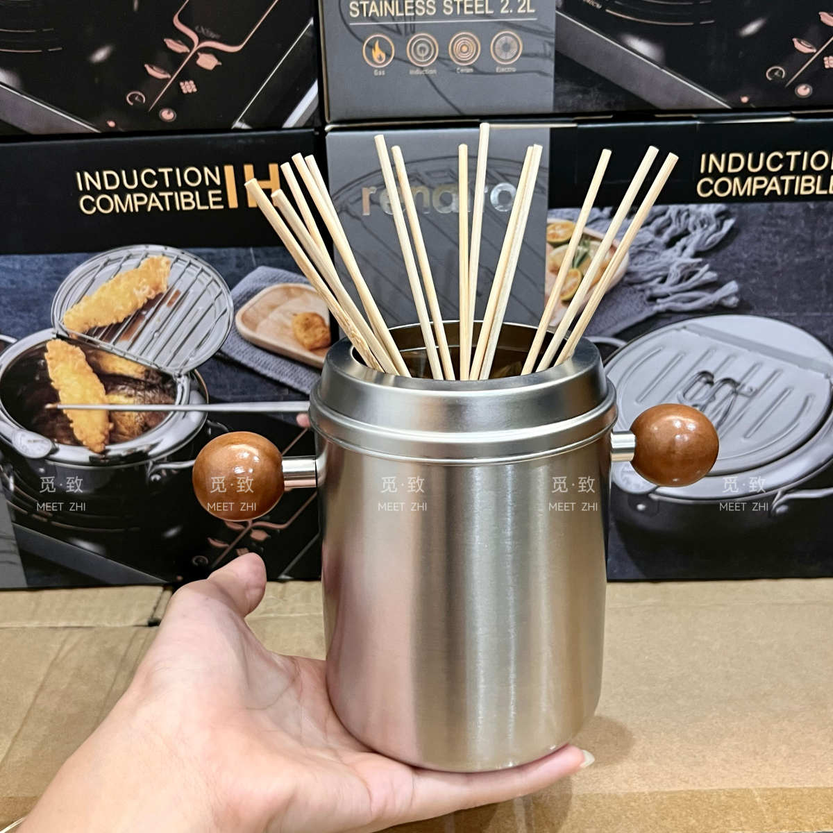 户外304不锈钢涮串炸串串锅麻辣串关东煮钵钵鸡家用小火锅油炸锅