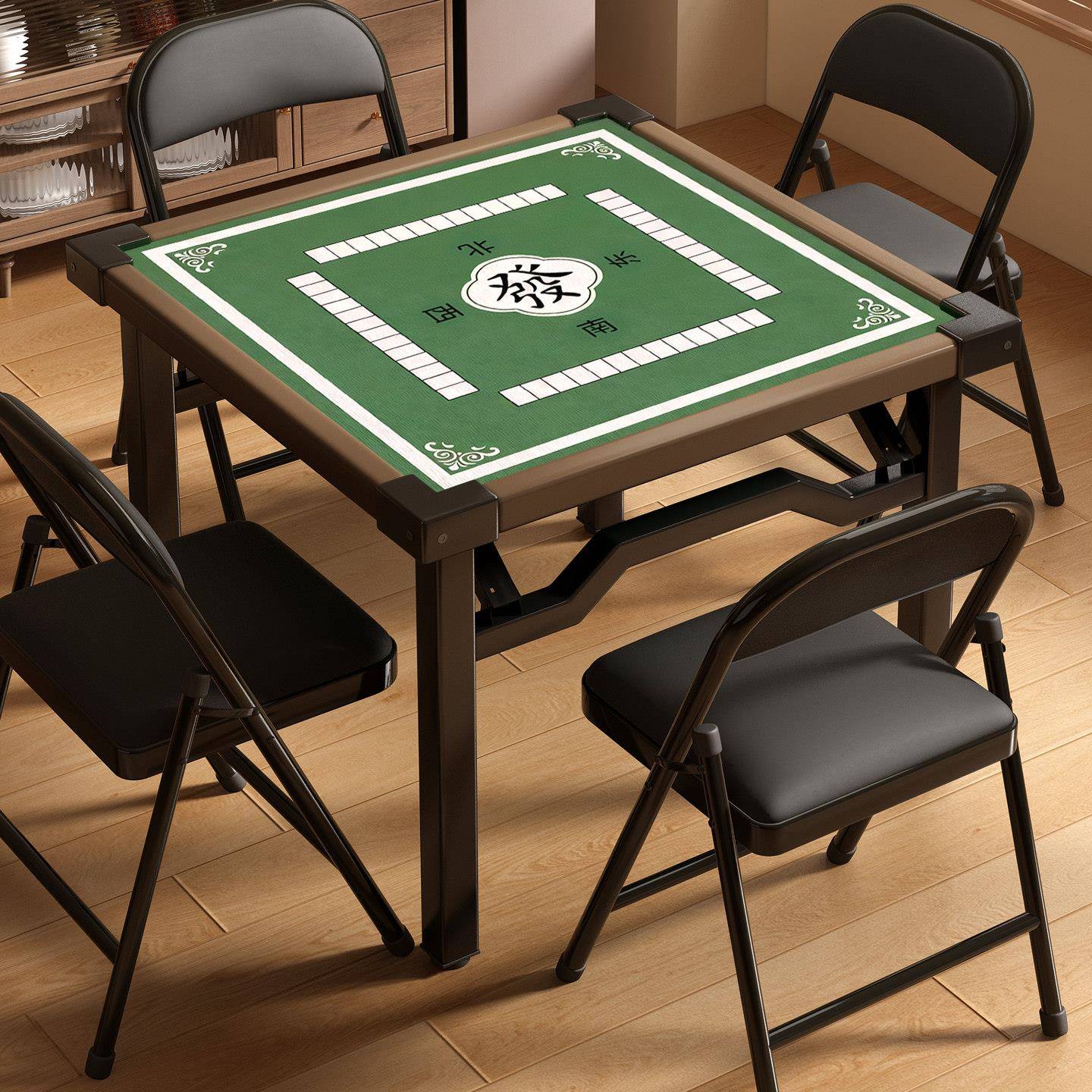 折叠桌掼蛋专用桌家用麻将桌餐桌两用方桌出租房正方形手搓棋牌桌
