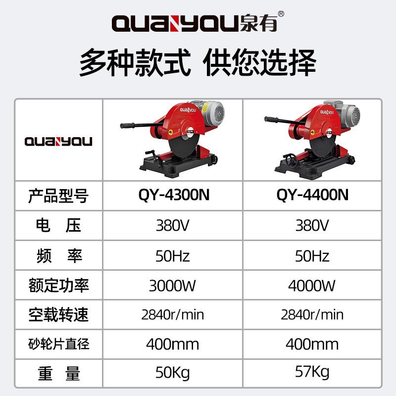 400型切割机功率材钢材三型3/4KW448多功能相方大管不锈钢重型