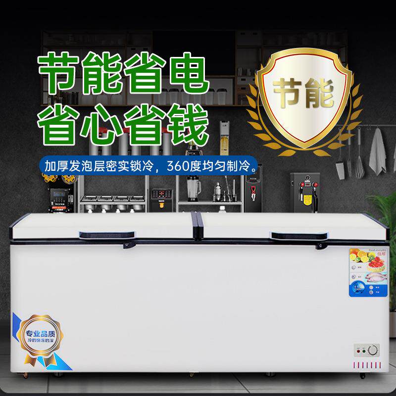 卧式大冰柜商用大容量家用冷藏冷冻柜单双温速冻冷柜冰箱