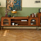 YP6实木电视柜复古北欧墙柜组合日式 小户型客厅储物柜中古风电视