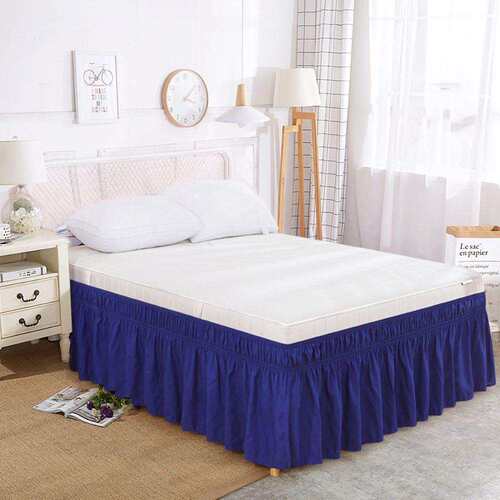 纯色松紧床裙 弹力内嵌式床围裙Bed Ruffl
