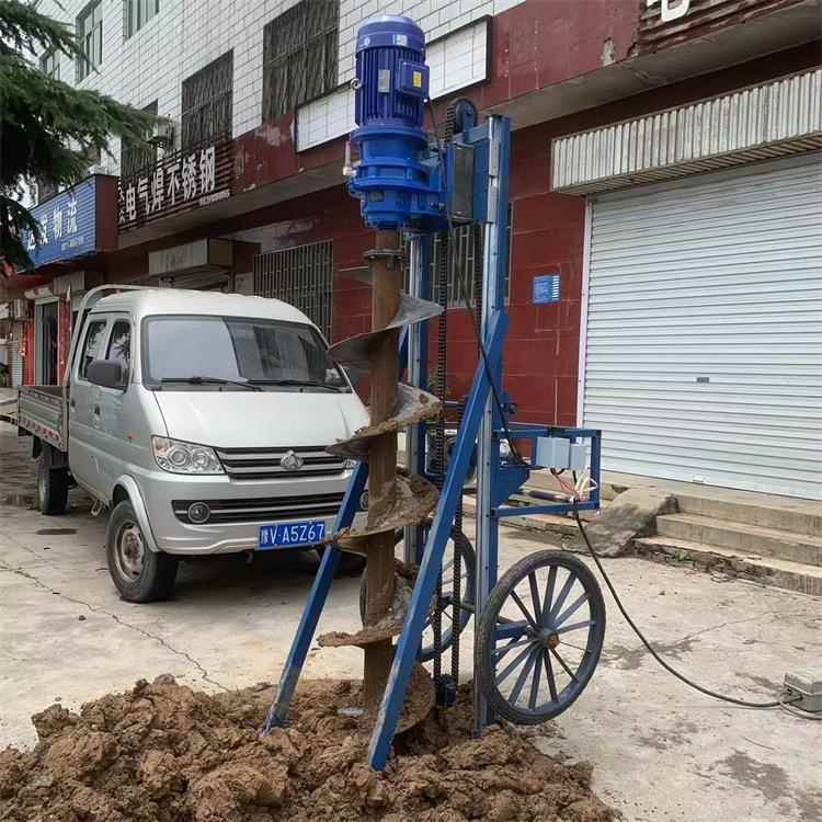 铁路地基固钻自孔RIU机打洞5加米放钢筋笼螺旋便携钻动升降支架款
