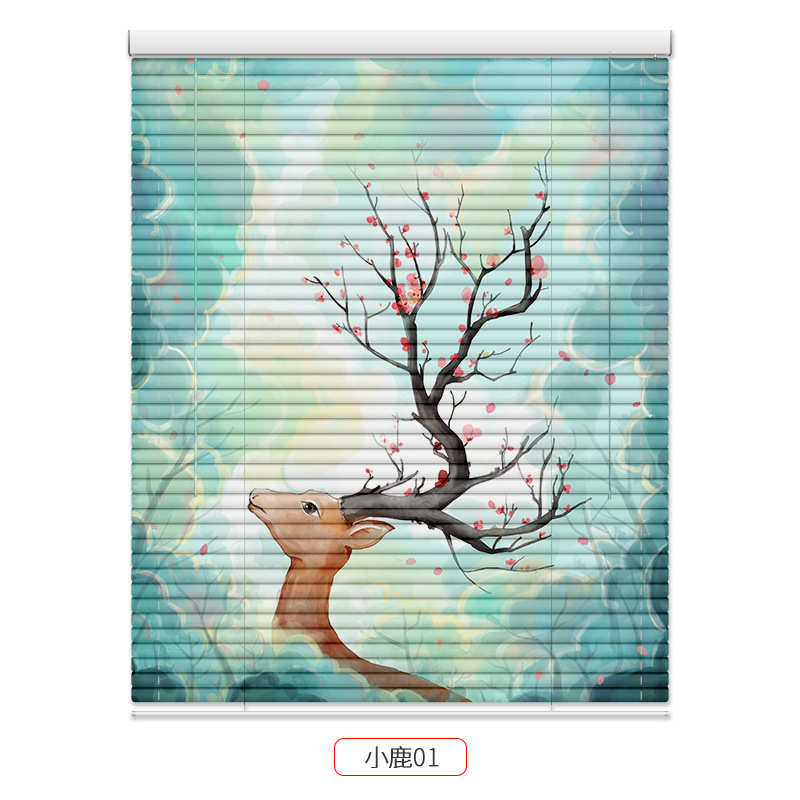 印花铝合金百叶窗帘金辉遮光帘卷帘喷绘打印办公室阳台喷画批发