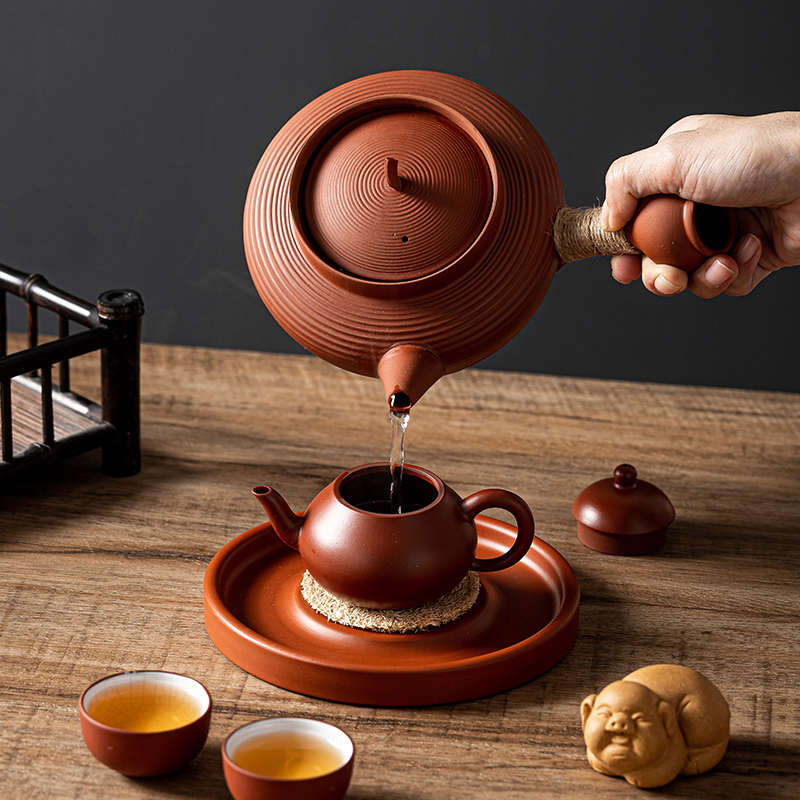 新围炉煮茶碳炭炉茶壶中式砂铫壶煮水壶家用户外功夫茶陶炭炉电炉