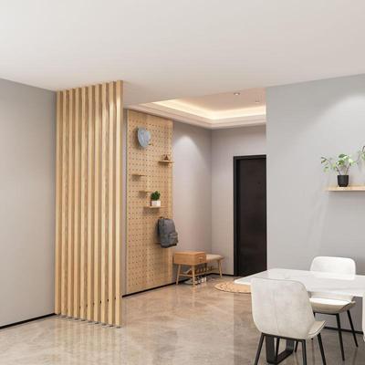 实木隔断入户玄关立柱屏风现代简约创意客厅装饰轻奢格栅竖条北欧